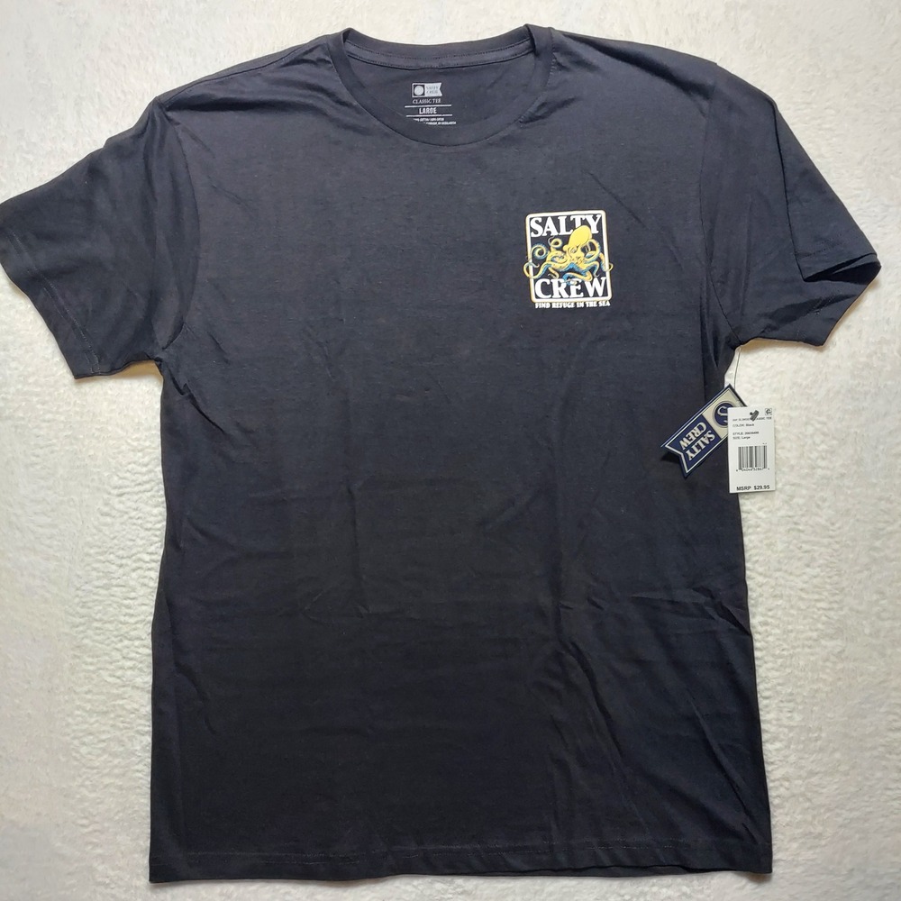 Salty Crew Ink Slinger Classic Tee Mens Large Black Octopus Graphic 20035490